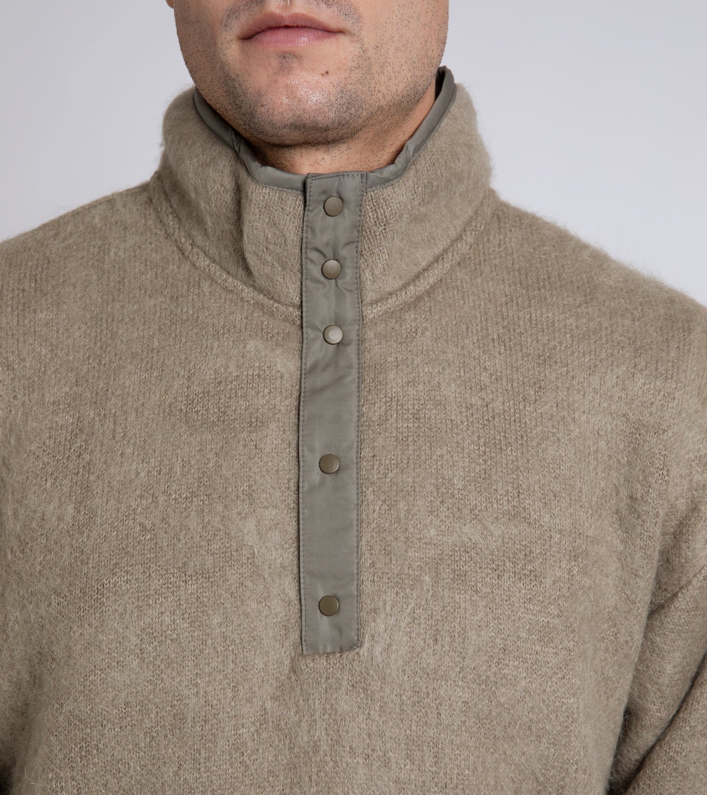 Nanamica Mohair Mix Fleece Pullover: Beige