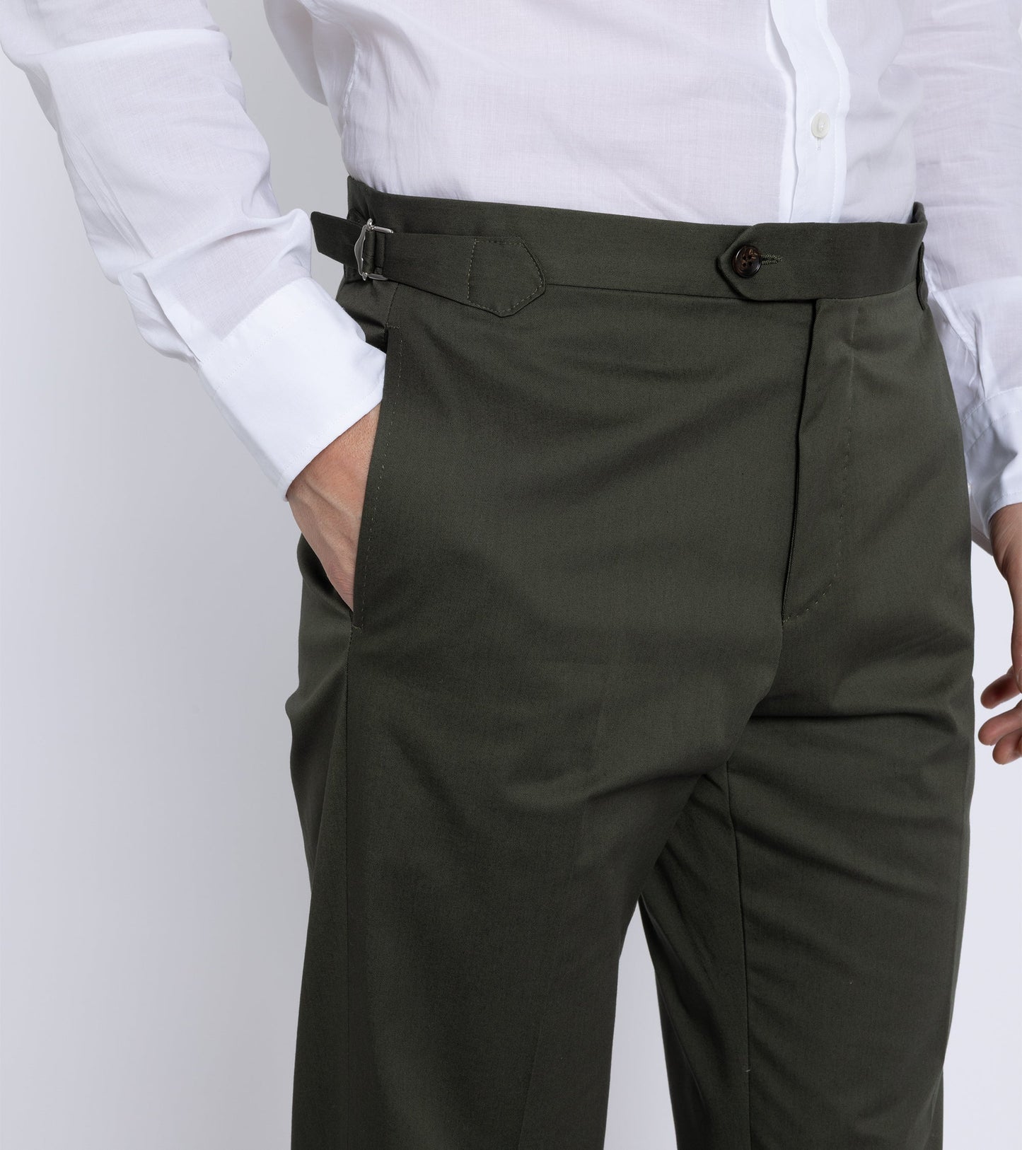 Trunk Walbrook Cotton Suit Trousers: Olive