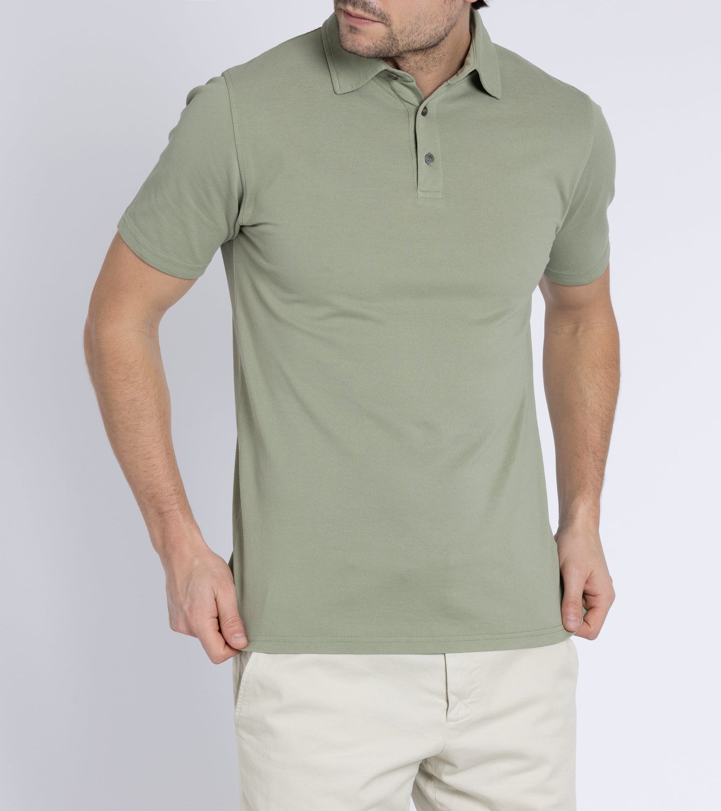 Trunk Moxon Short Sleeve Polo Shirt: Green Tea