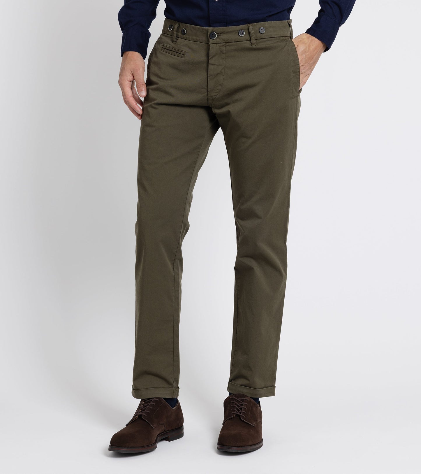 Barena Rampin Trevo Cotton Twill Trousers: Army