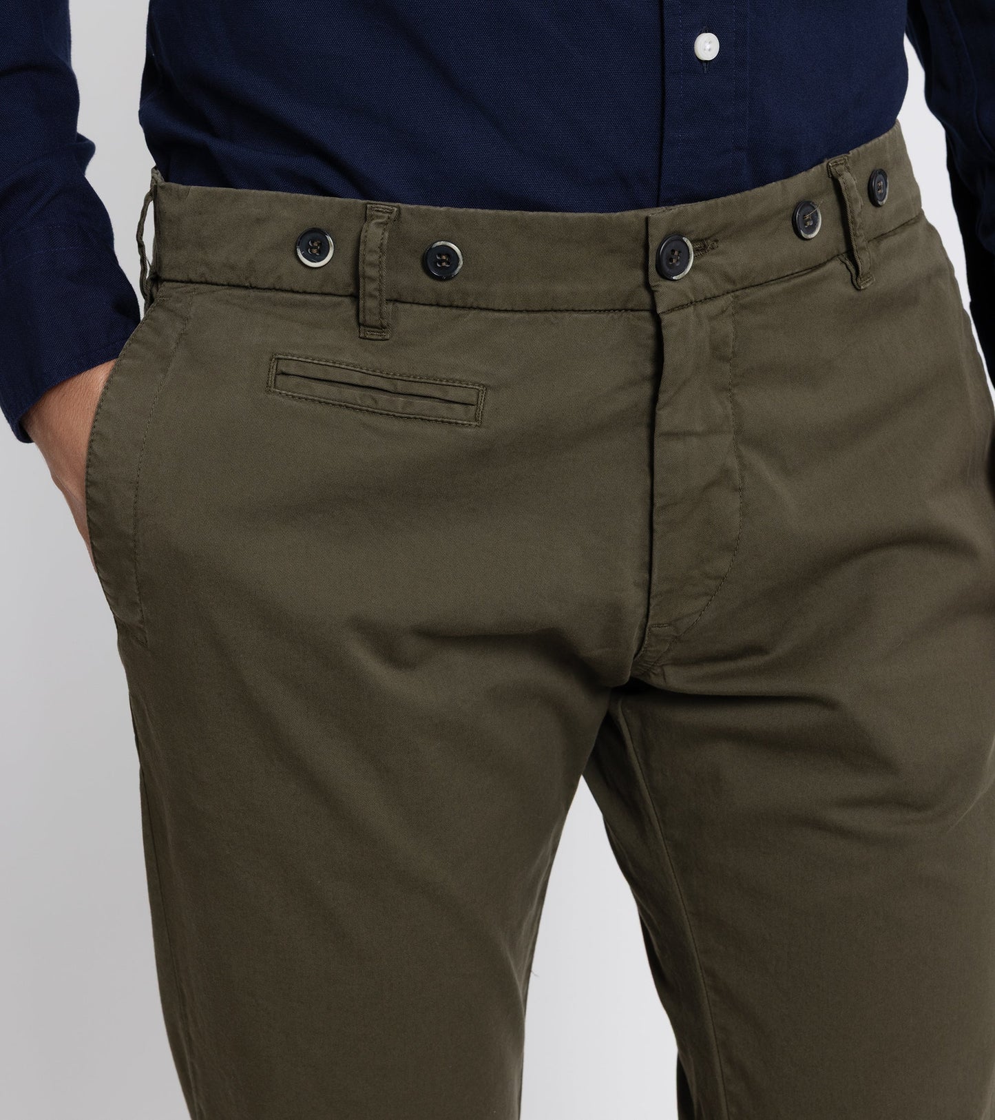 Barena Rampin Trevo Cotton Twill Trousers: Army