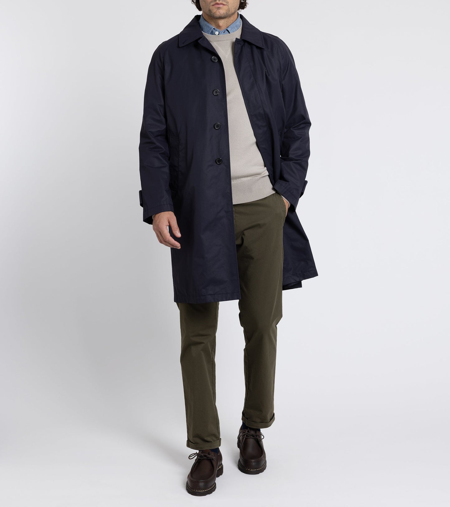Trunk Harding Cotton Blend Raincoat: Navy