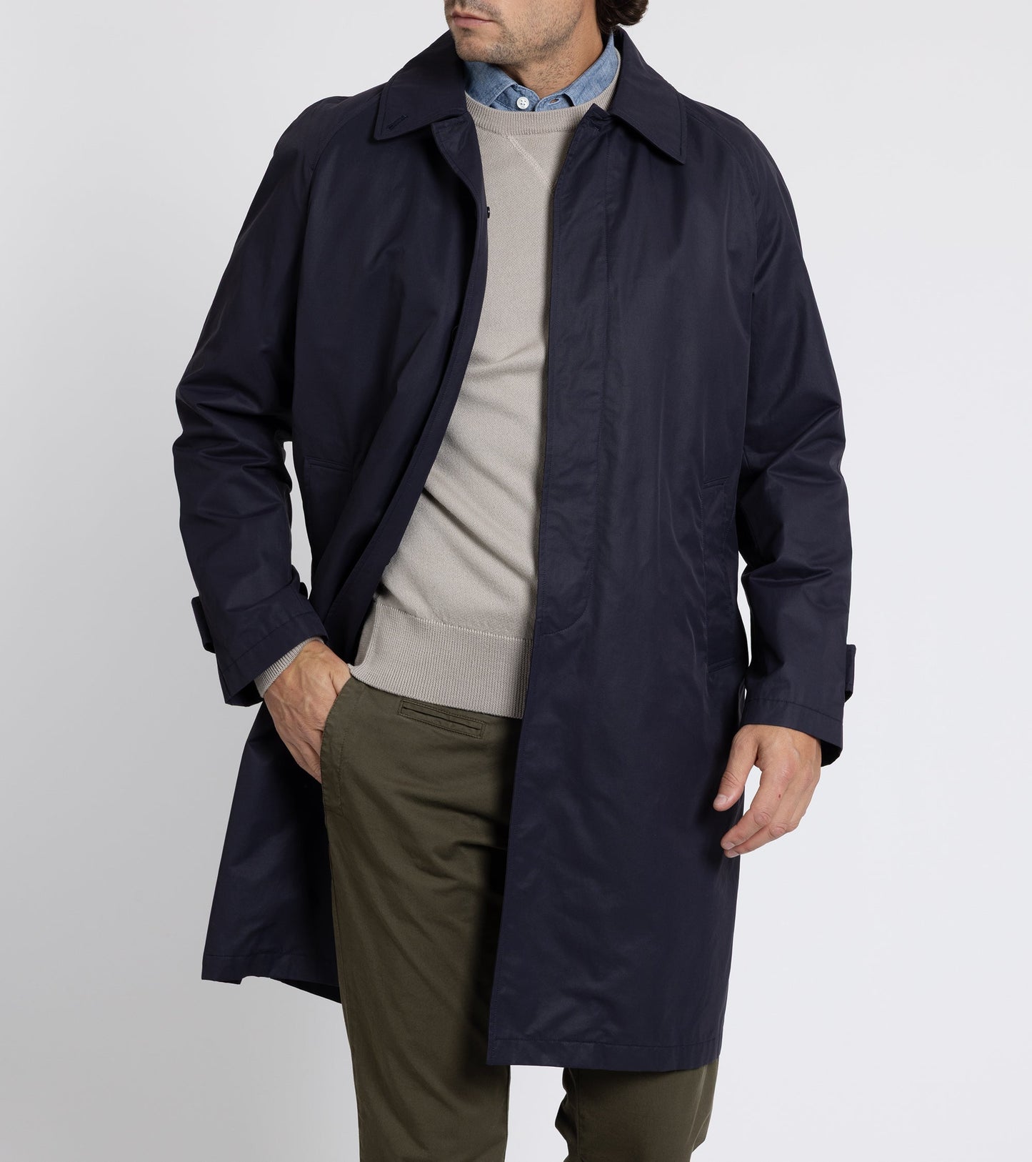 Trunk Harding Cotton Blend Raincoat: Navy