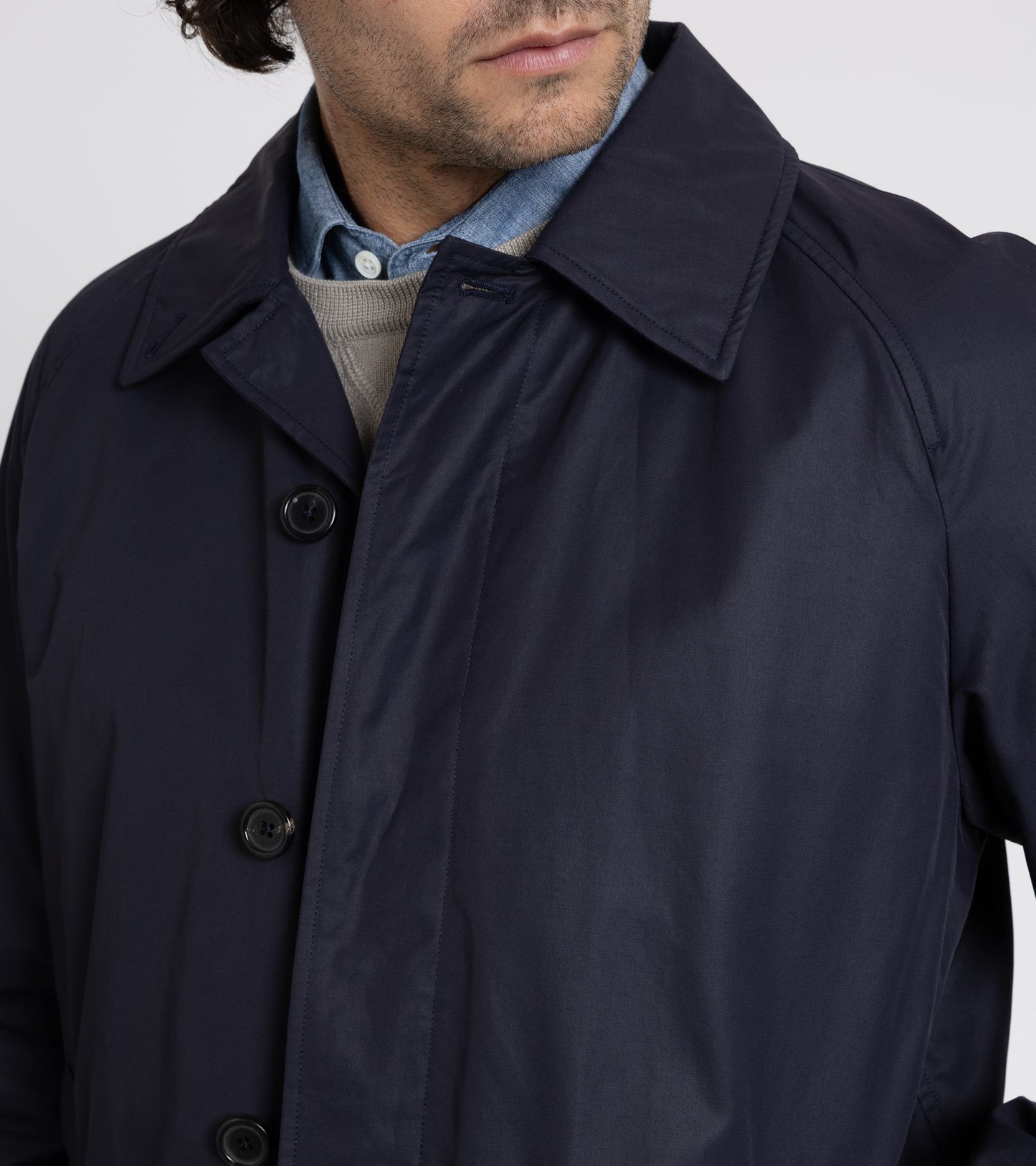 Trunk Harding Cotton Blend Raincoat: Navy