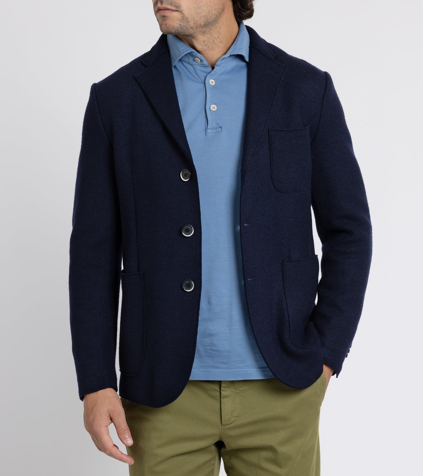 Barena Slanega Lanoso Wool Felt Jacket: Navy