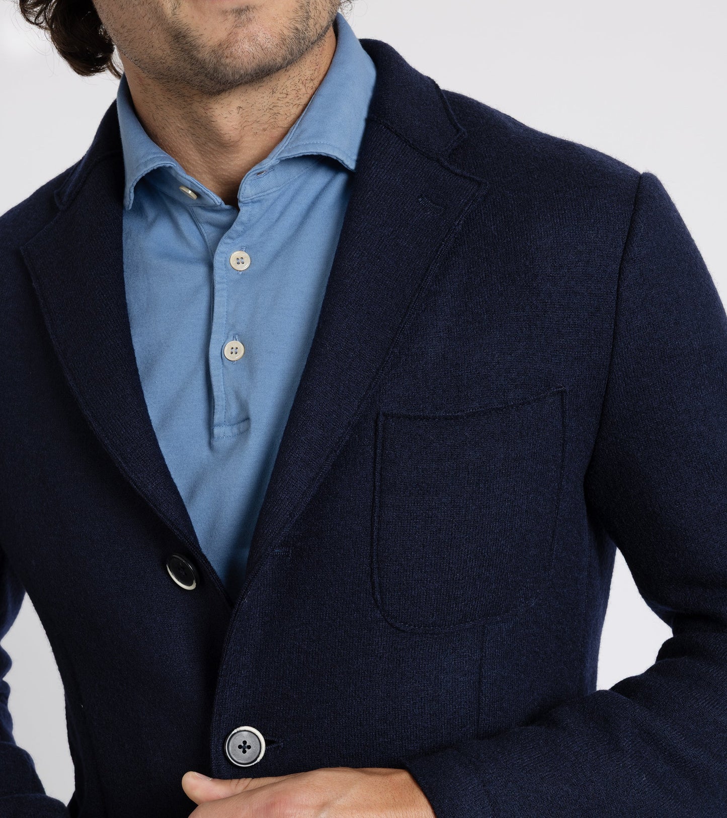 Barena Slanega Lanoso Wool Felt Jacket: Navy