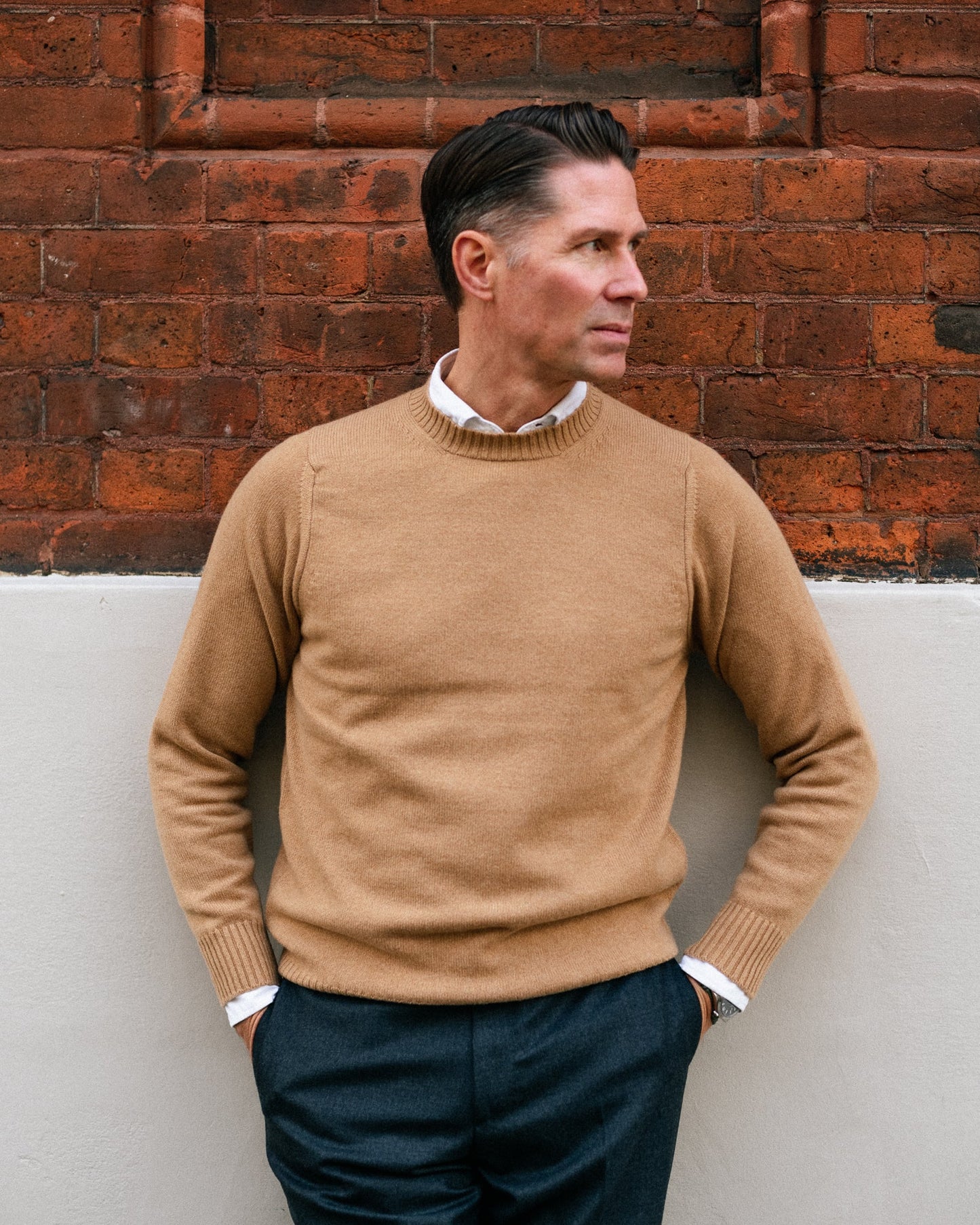 Trunk Crawford Cashmere Crew Neck Sweater: Camel