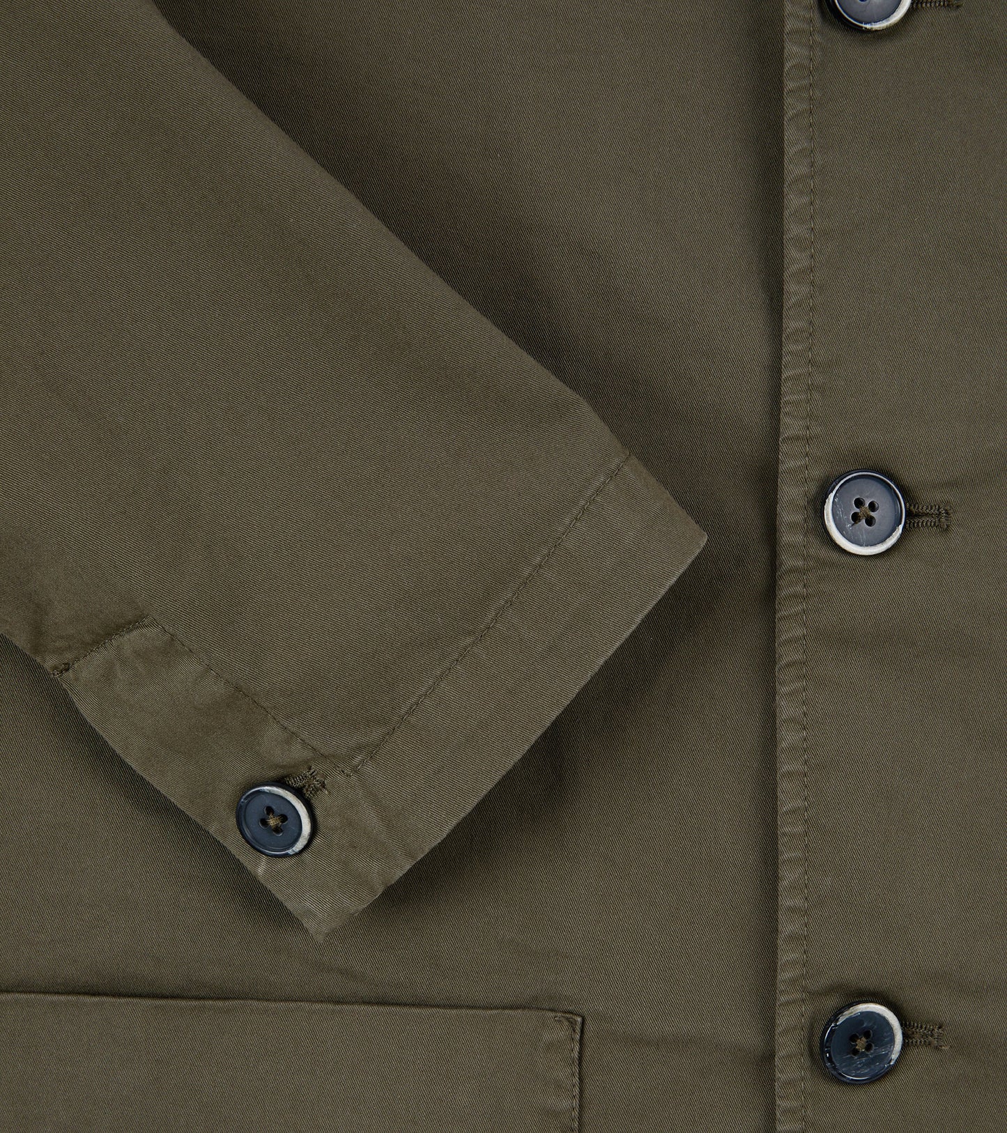 Barena Visal Trevo Cotton Twill Shirt Jacket: Army