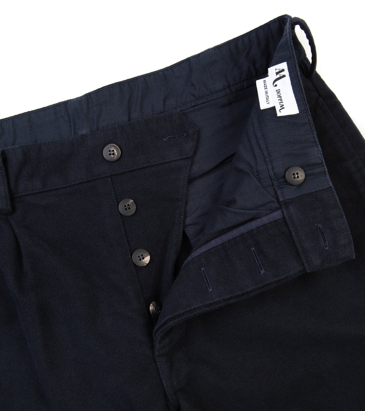 Doppiaa Aalghero Moleskin Pleated Trousers: Navy