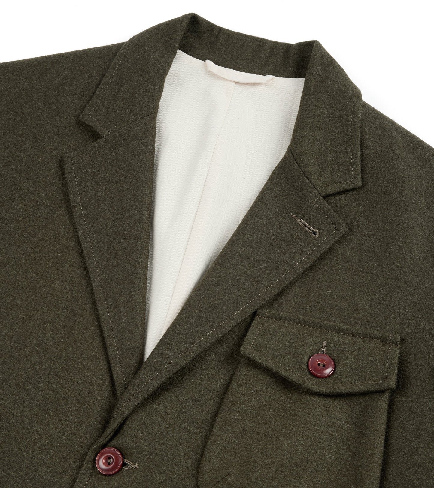 East Harbour Surplus Chester Washed Wool Flannel Jacket: Olive