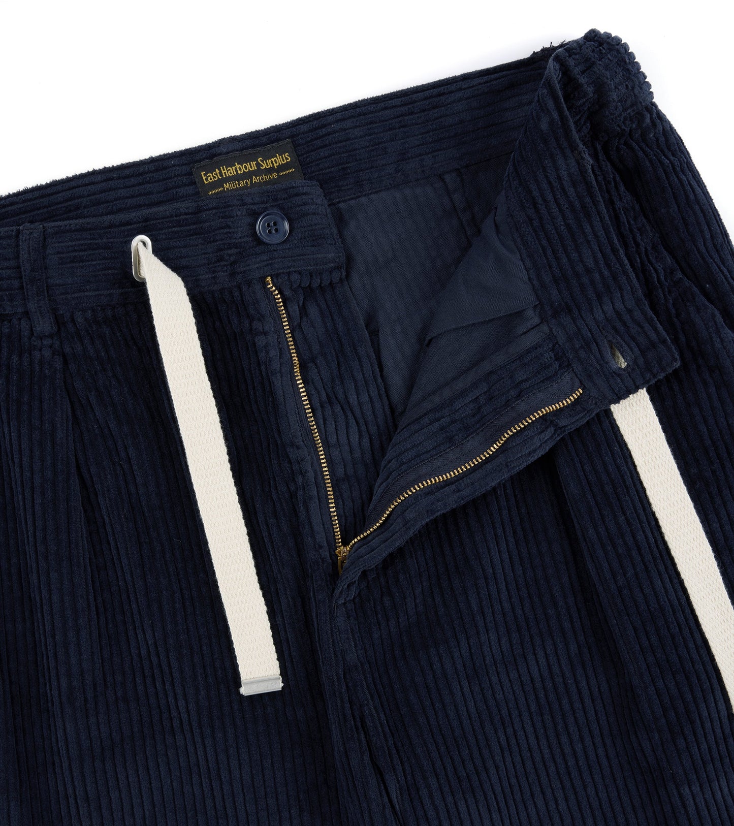 East Harbour Surplus Oxnard Wide Cotton Cord Easy Trousers: Navy