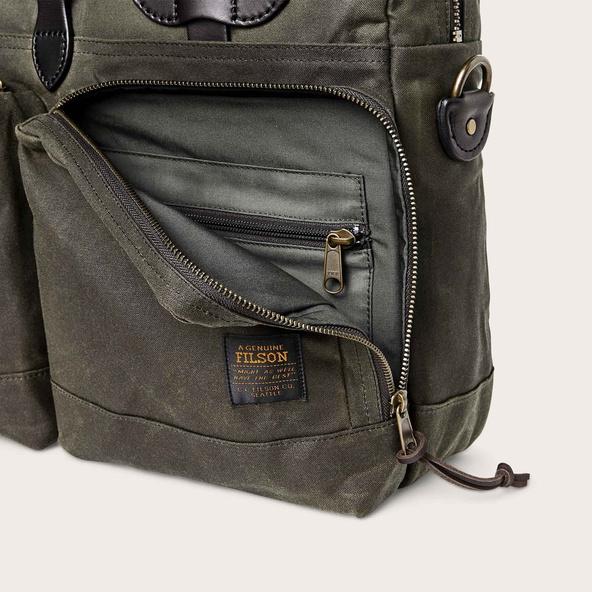 Filson 24hr Tincloth Briefcase: Otter Green