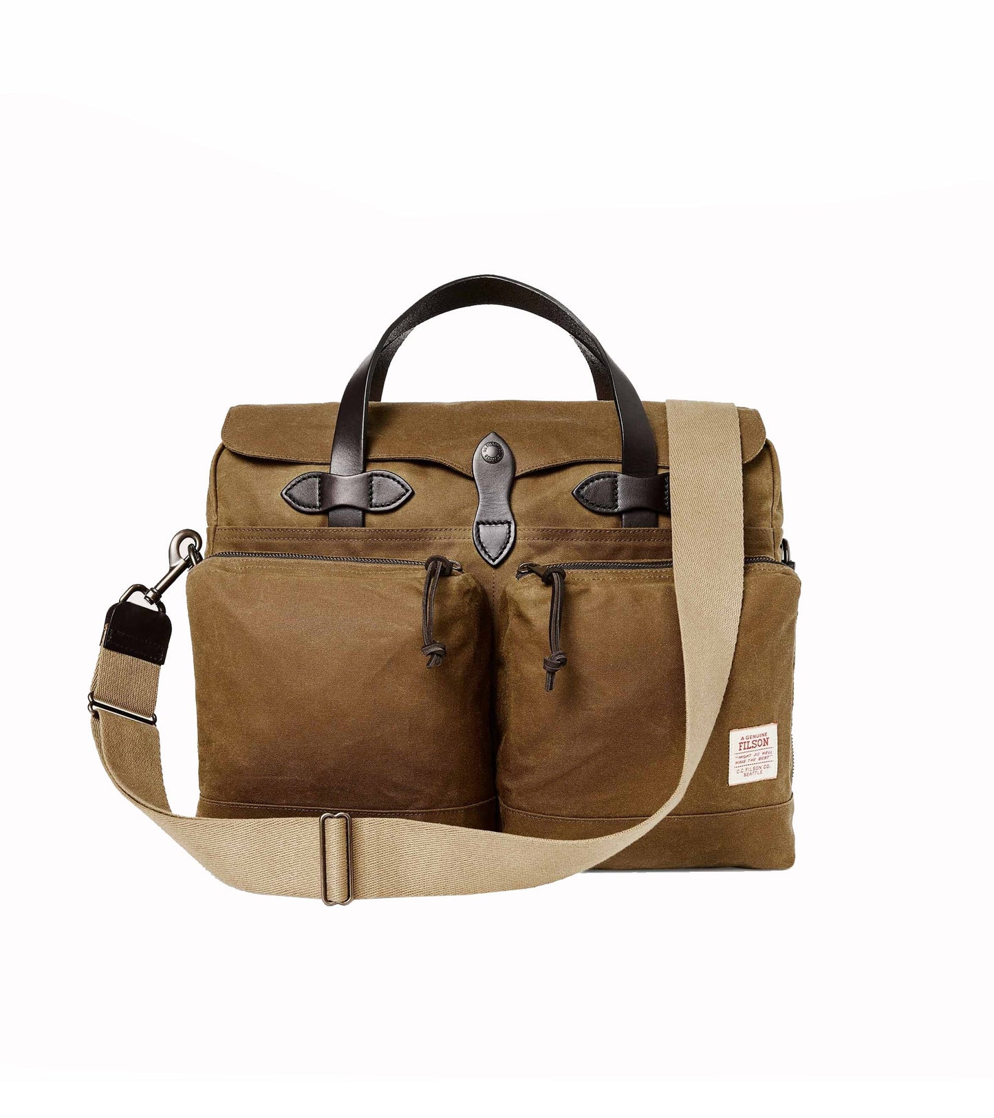 Filson 24hr Tincloth Briefcase: Tan