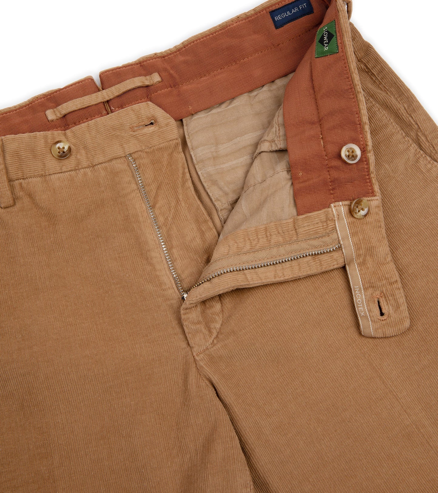 Incotex Regular Baby Cord Trousers: Tan