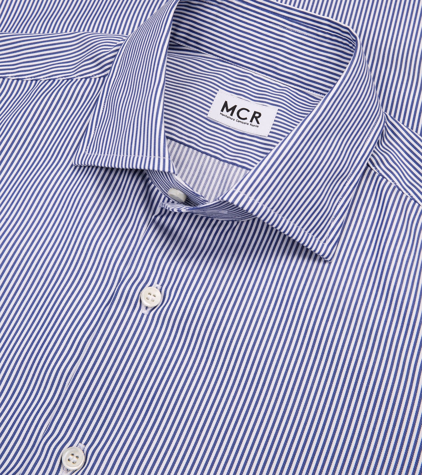 MCR Slim Twill Striped Shirt: Dark Blue