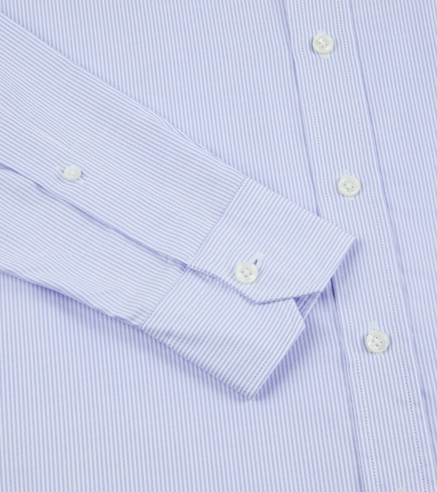 Salvatore Piccolo Soft Cotton Oxford Narrow Stripe Shirt: Blue