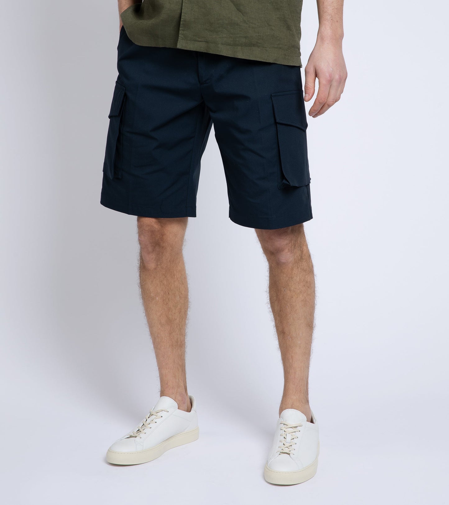 Doppiaa Aartio Cotton Ripstop Cargo Shorts: Navy