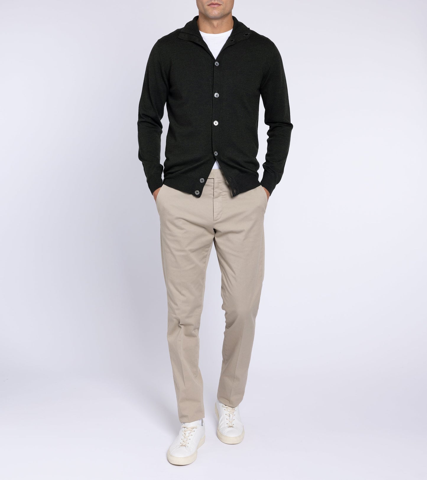 Trunk Stratton Merino Cardigan: Olive