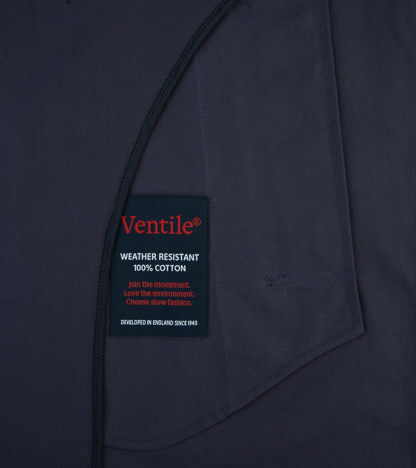 Trunk Halkin Organic Cotton Ventile Raincoat: Navy