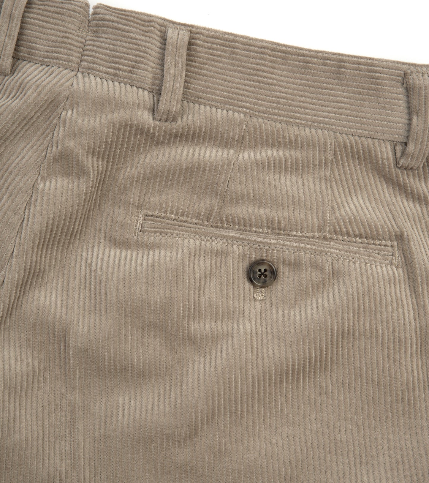Trunk Hollen Single Pleat Corduroy Trousers: Light Beige
