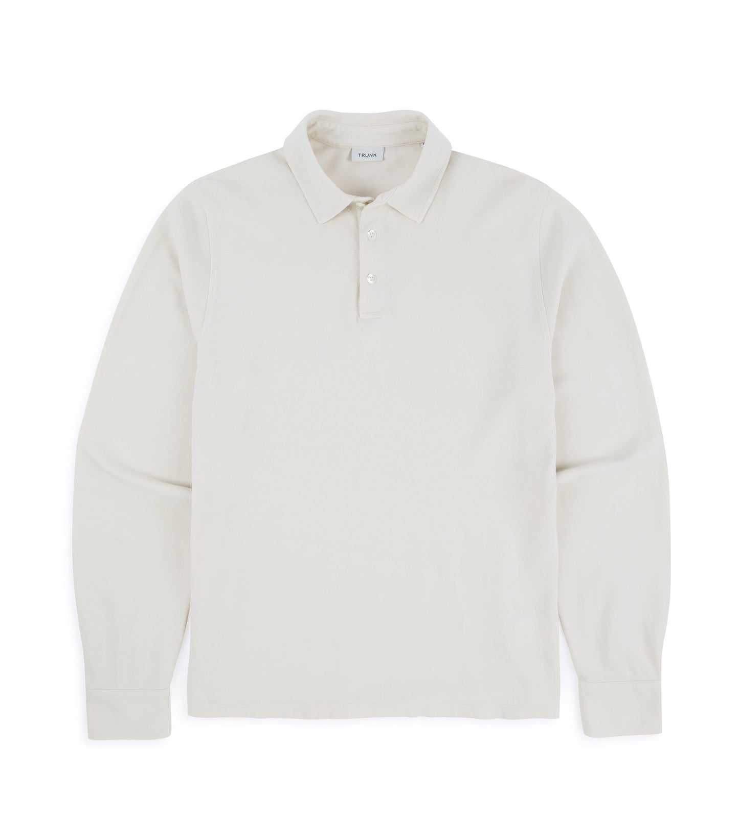 Trunk Moxon Long Sleeve Polo Shirt: Cream