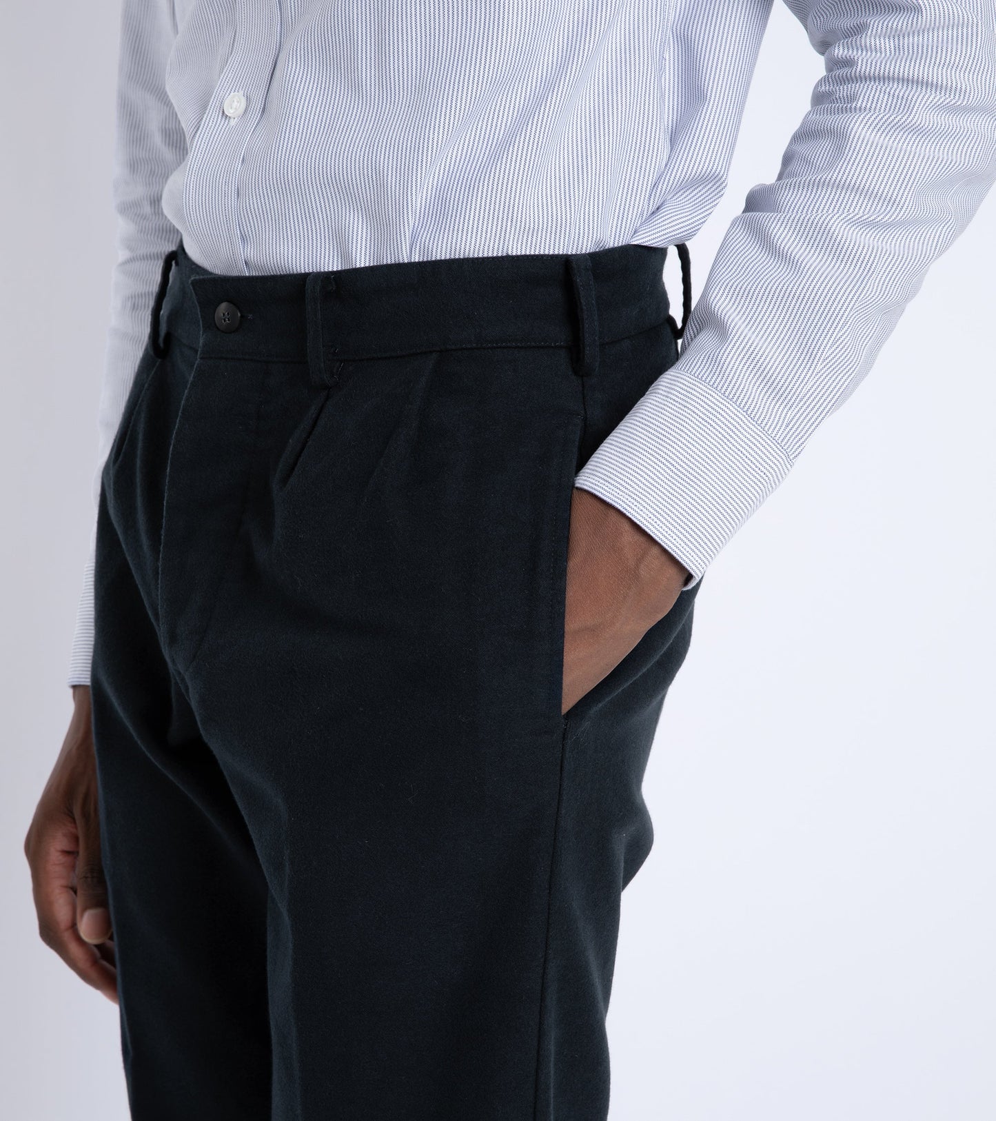 Doppiaa Aalghero Moleskin Pleated Trousers: Navy