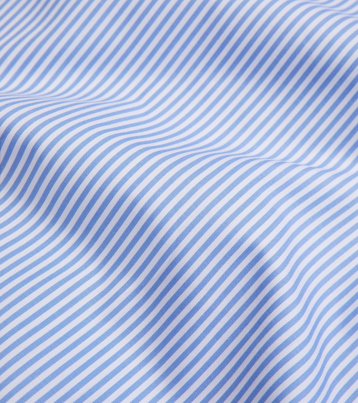 Finamore Milano Eduardo 120 Double Twist Cotton Formal Shirt: Blue Stripe