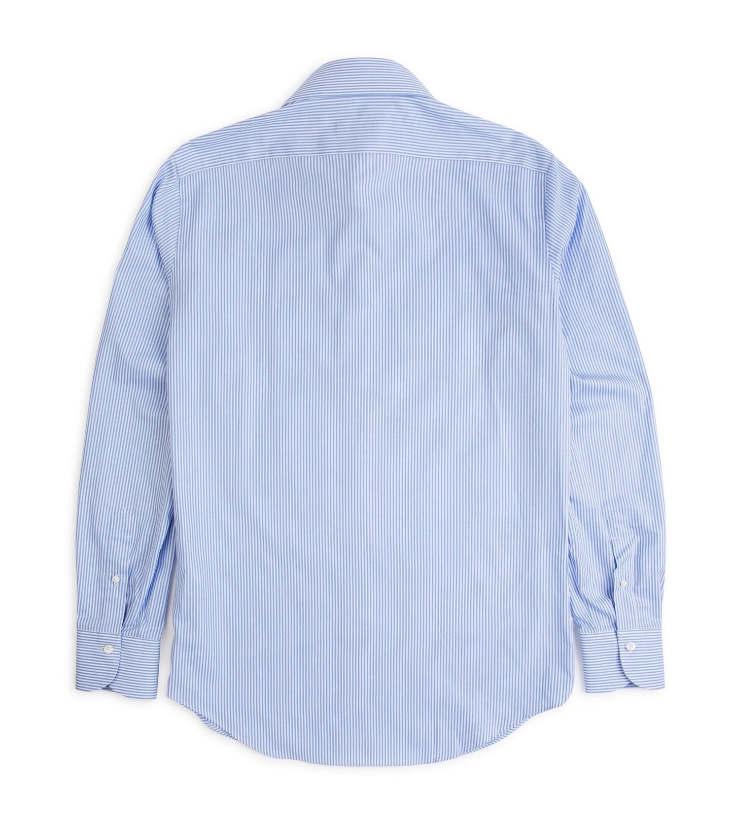 Finamore Milano Eduardo 120 Double Twist Cotton Formal Shirt: Blue Stripe