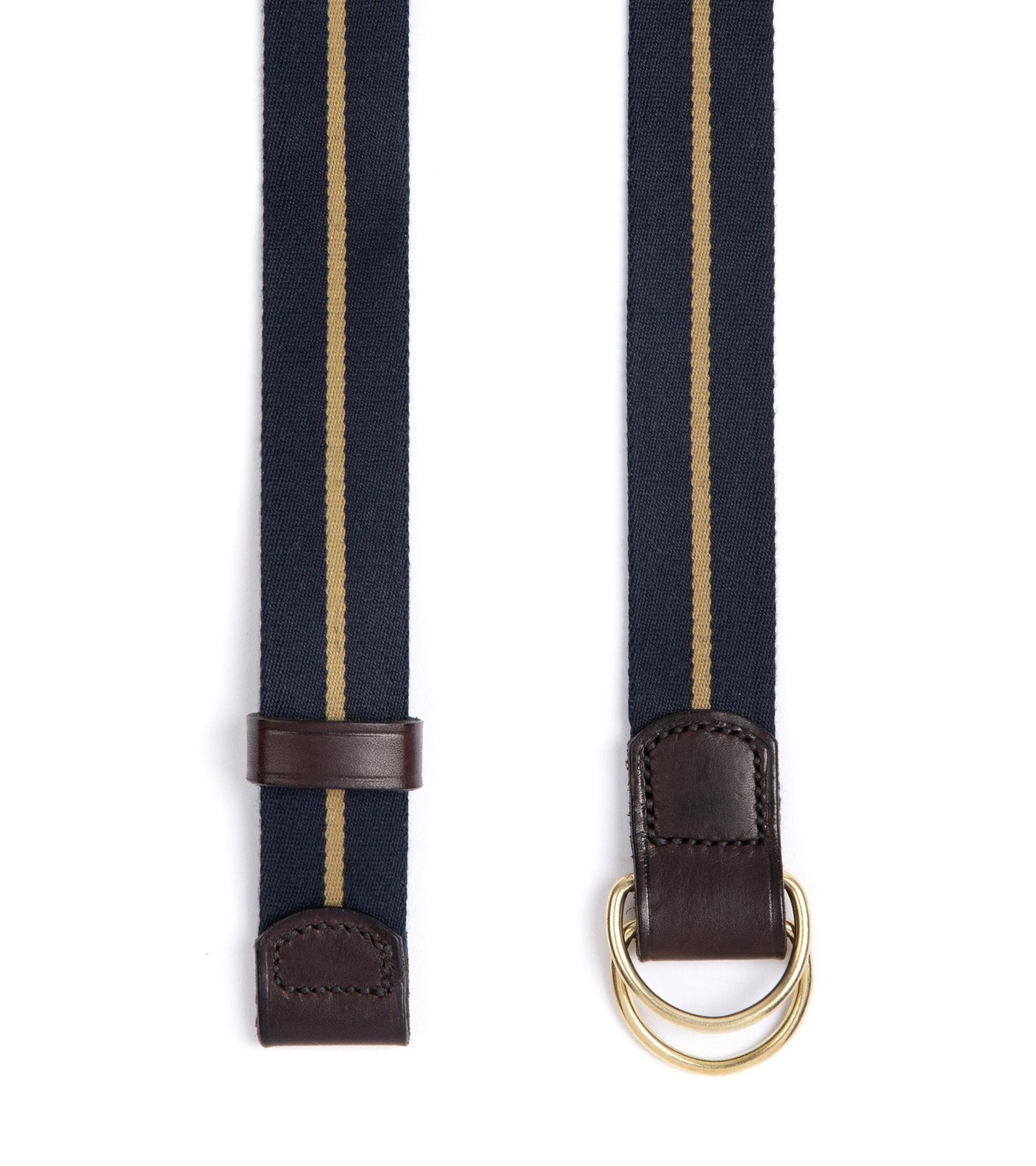 Hardy & Parsons D-Ring Canvas Belt: Navy Stripe