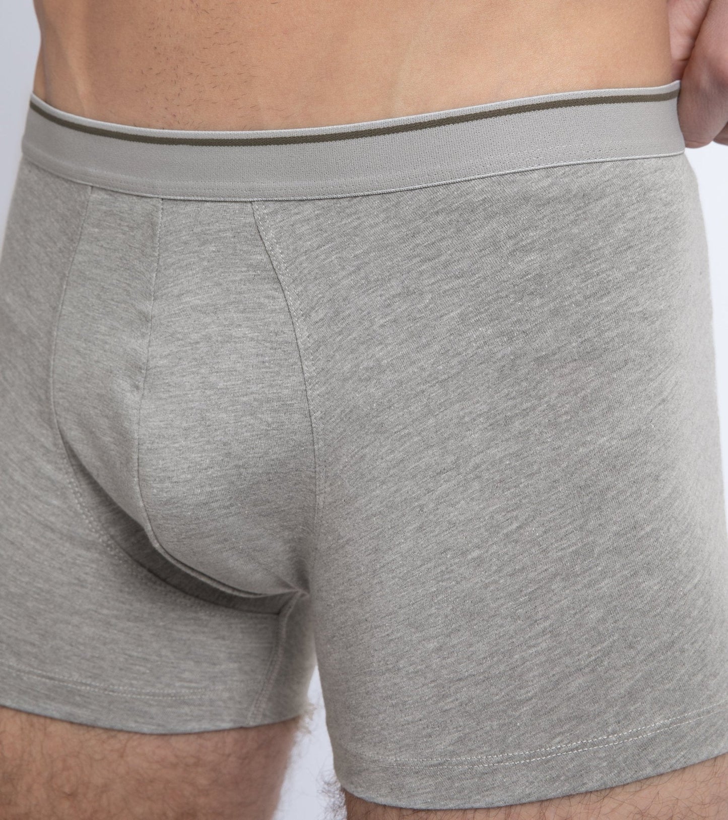 Trunk 2 Pack Organic Cotton Boxer Briefs: Grey Marl