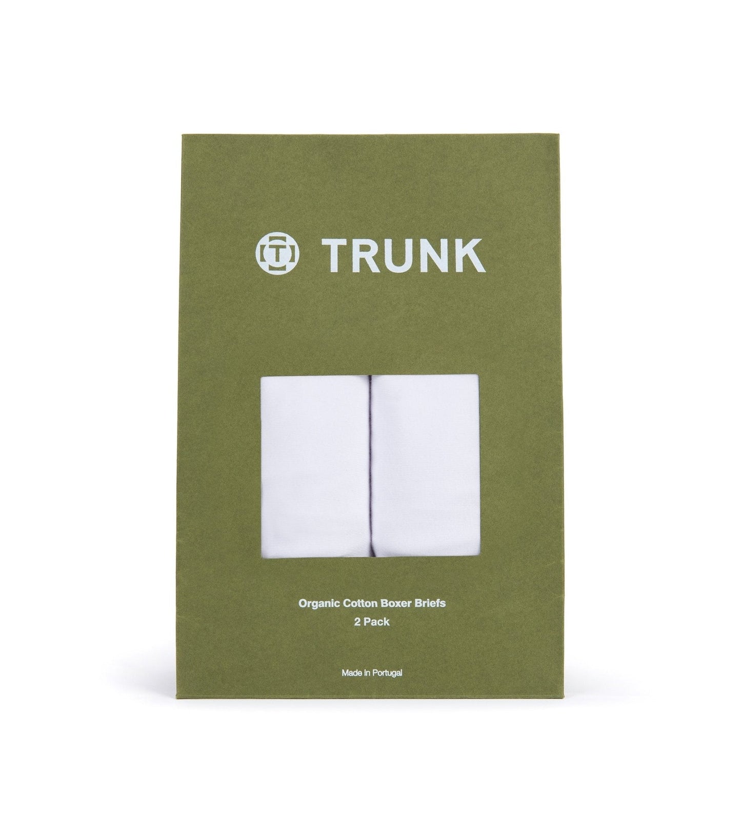 Trunk 2 Pack Organic Cotton Boxer Briefs: White