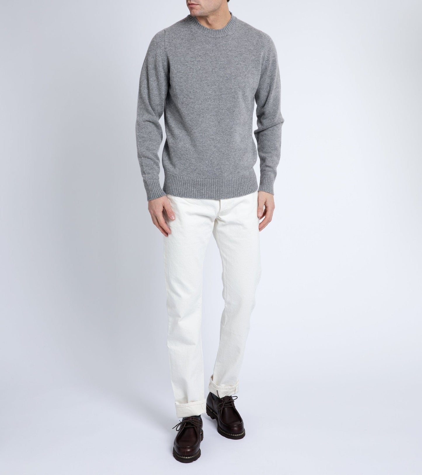 Trunk Dover Cashmere Crew Neck Sweater: Grey