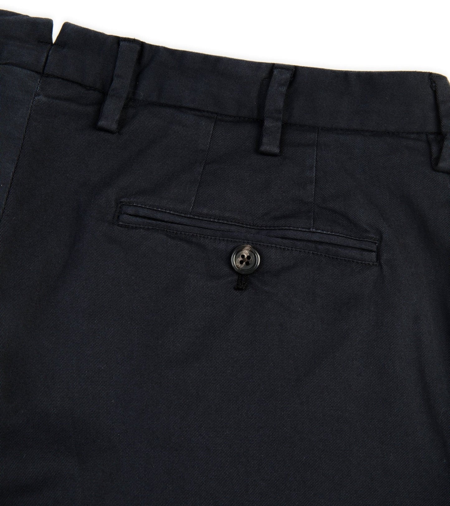 Trunk Welbeck Flat Front Cotton Trousers: Navy