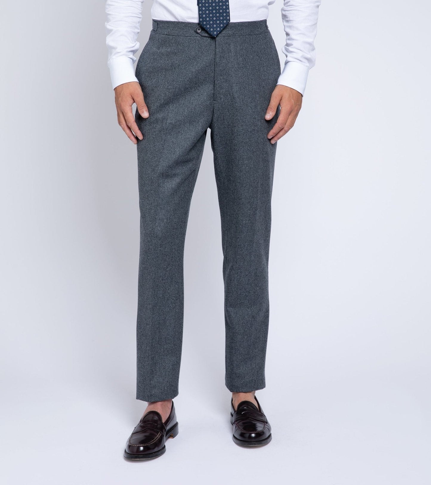 Trunk Wigmore Wool Flannel Suit Trousers: Charcoal