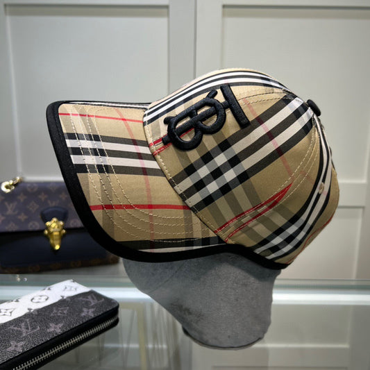 Canvas Luxury Trend Check Hat-XC07070708