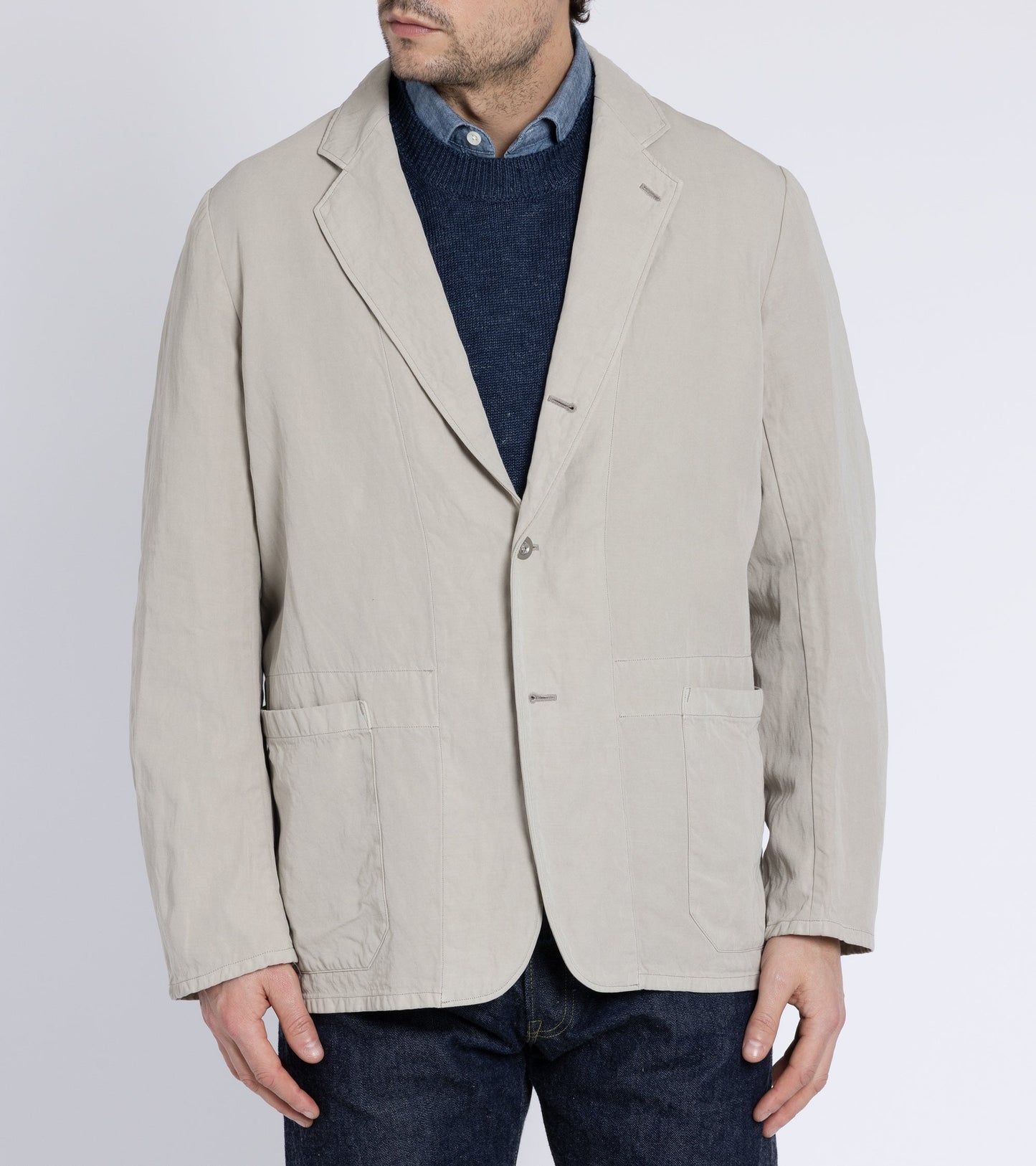Kaptain Sunshine Cotton Linen Take Easy Jacket: Vintage Khaki