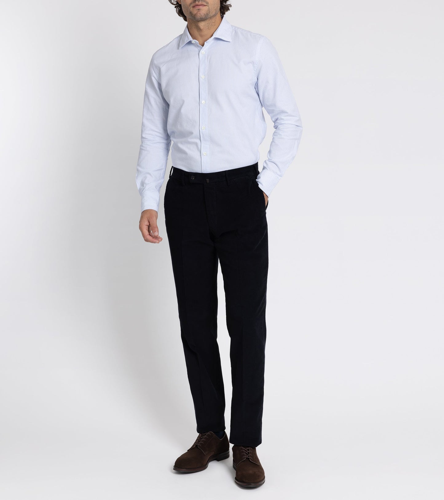 Incotex Regular Overdyed Cotton Corduroy Trousers: Navy
