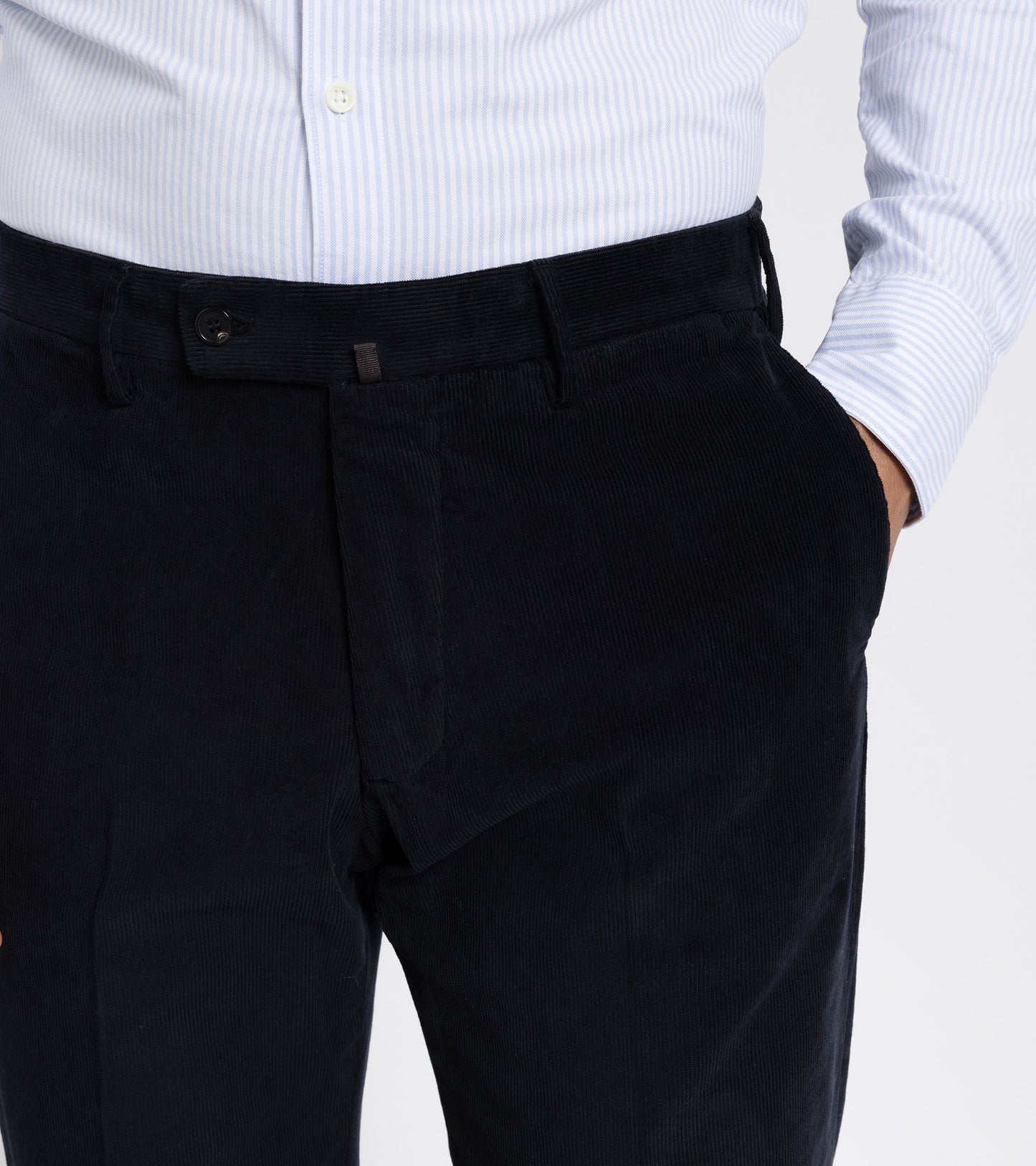 Incotex Regular Overdyed Cotton Corduroy Trousers: Navy