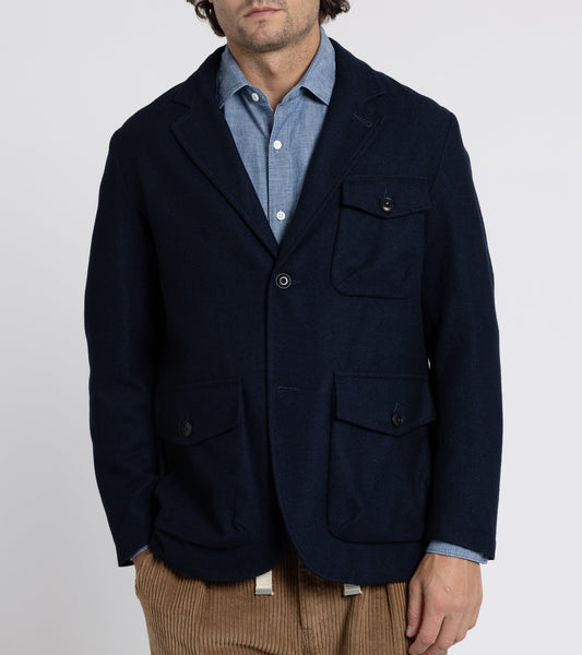 East Harbour Surplus Chester Washed Wool Flannel Jacket: Navy