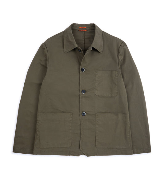Barena Visal Trevo Cotton Twill Shirt Jacket: Army