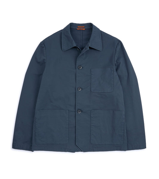 Barena Visal Trevo Cotton Twill Shirt Jacket: Navy
