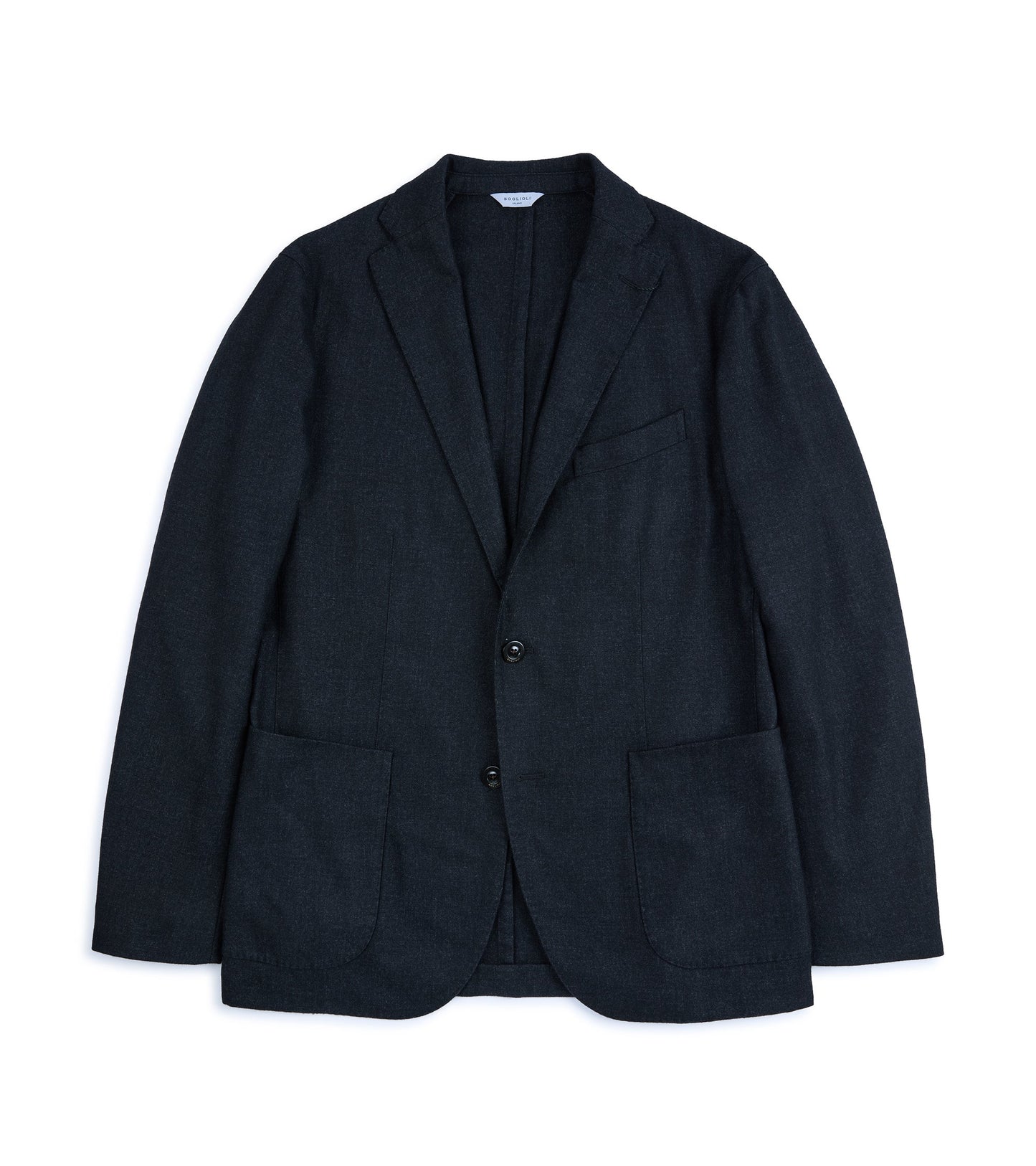 Boglioli Wool Melange Flannel K Jacket: Navy Charcoal