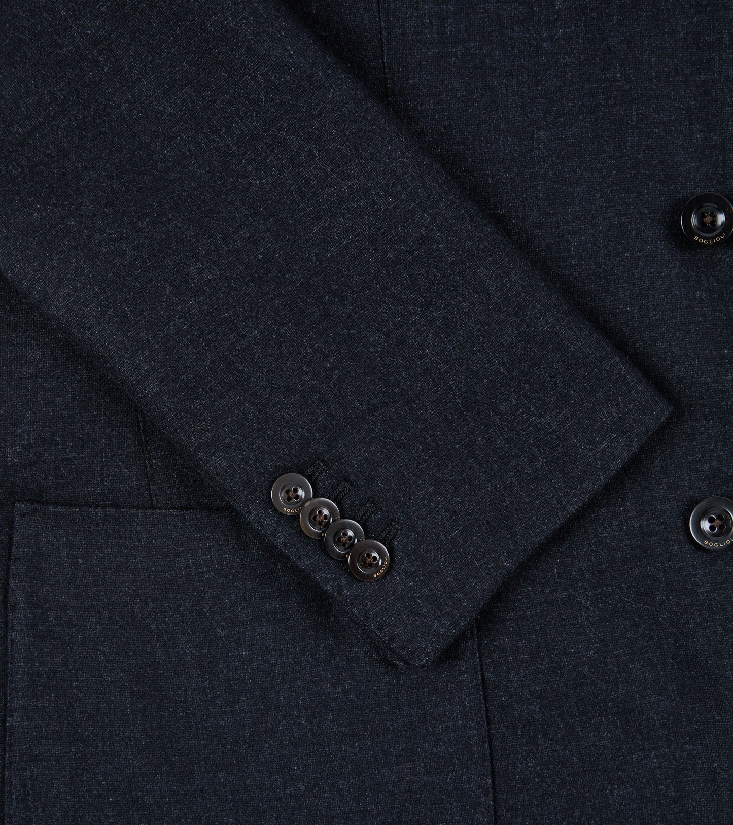 Boglioli Wool Melange Flannel K Jacket: Navy Charcoal