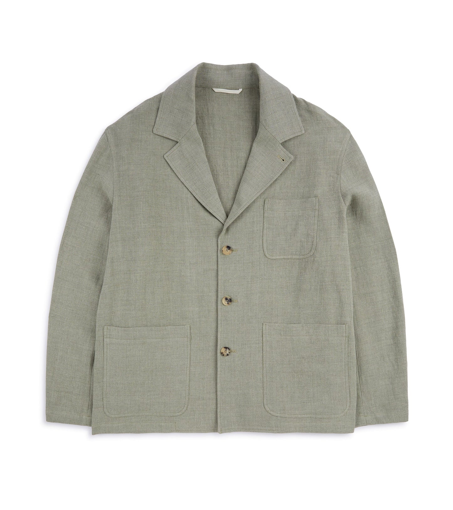De Bonne Facture Wool Linen Traveler Jacket: Almond Green