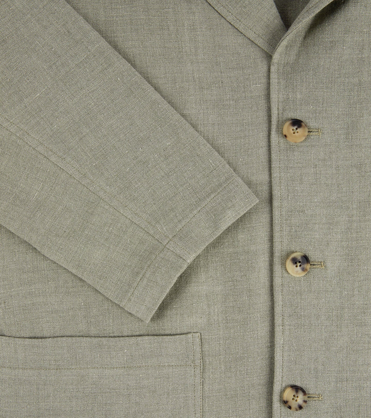 De Bonne Facture Wool Linen Traveler Jacket: Almond Green