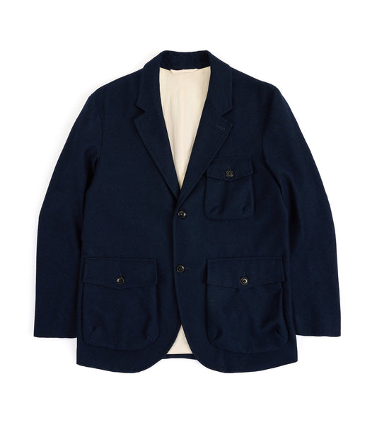 East Harbour Surplus Chester Washed Wool Flannel Jacket: Navy