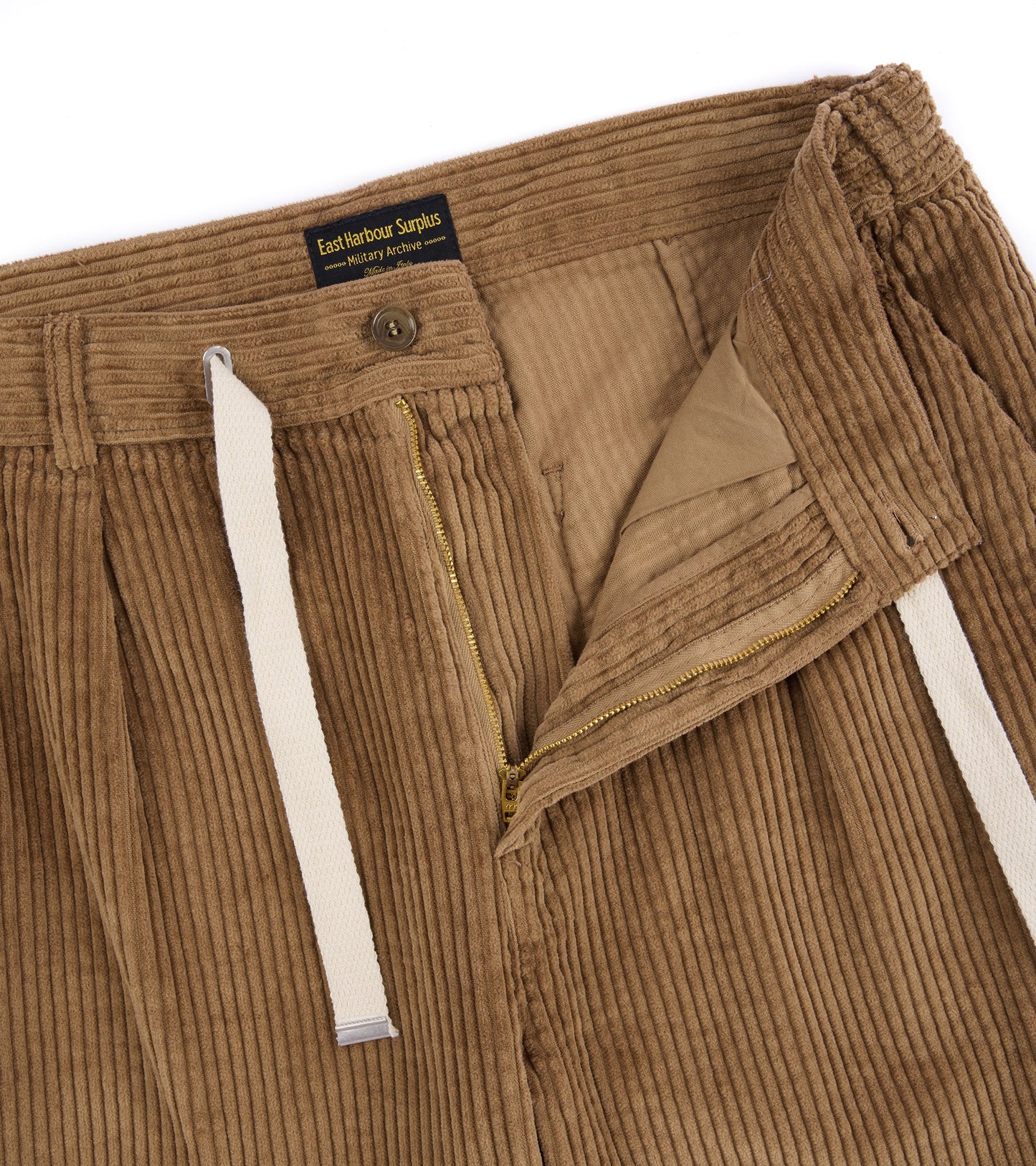 East Harbour Surplus Oxnard Wide Cotton Cord Easy Trousers: Light Brown