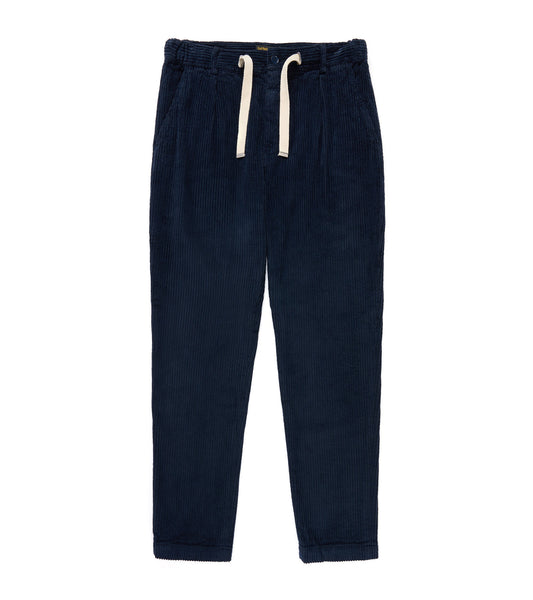 East Harbour Surplus Oxnard Wide Cotton Cord Easy Trousers: Navy