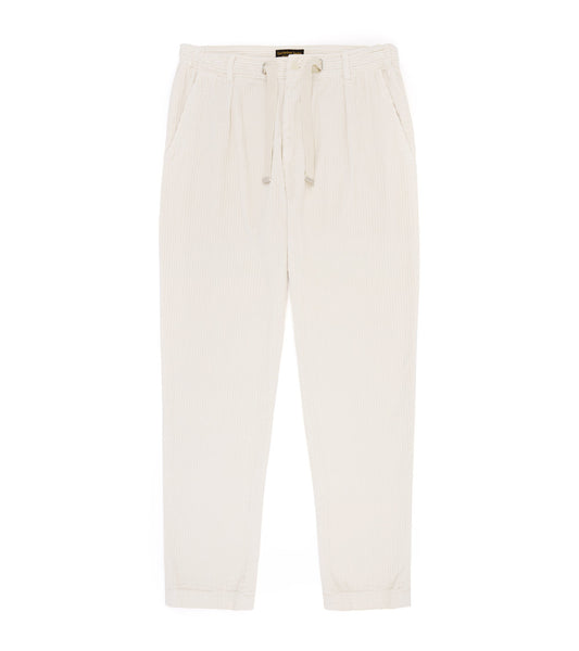 East Harbour Surplus Oxnard Wide Cotton Cord Easy Trousers: Off White
