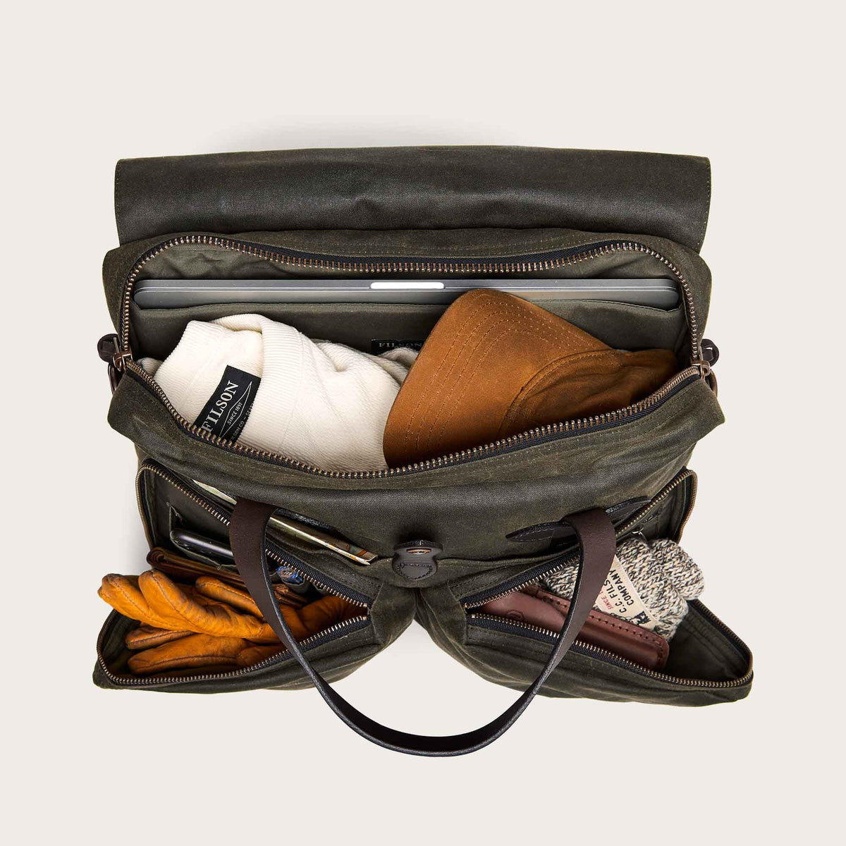 Filson 24hr Tincloth Briefcase: Otter Green